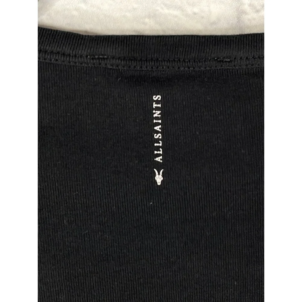ALLSAINTS Women's Black Short Sleeve Stevie T-Shirt US 8 - Picture 4 of 5